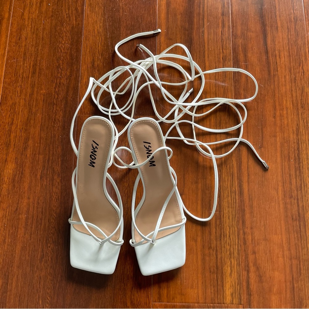 White Strappy Heels